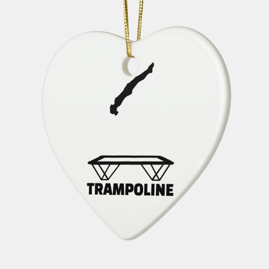 Trampoline trampolinist keramisch ornament (Links)