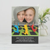Trampoline Twins Birthday 2 Foto Kaart (Staand voorkant)