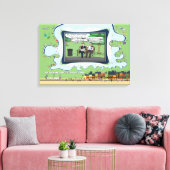 Trampoline | Vaderdag 24x16 Canvas Afdruk (Insitu (Woonkamer))