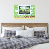 Trampoline | Vaderdag 24x16 Canvas Afdruk (Insitu (Slaapkamer))
