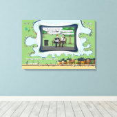 Trampoline | Vaderdag 24x16 Canvas Afdruk (Insitu (Houten vloer))