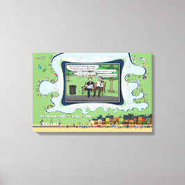 Trampoline | Vaderdag 24x16 Canvas Afdruk