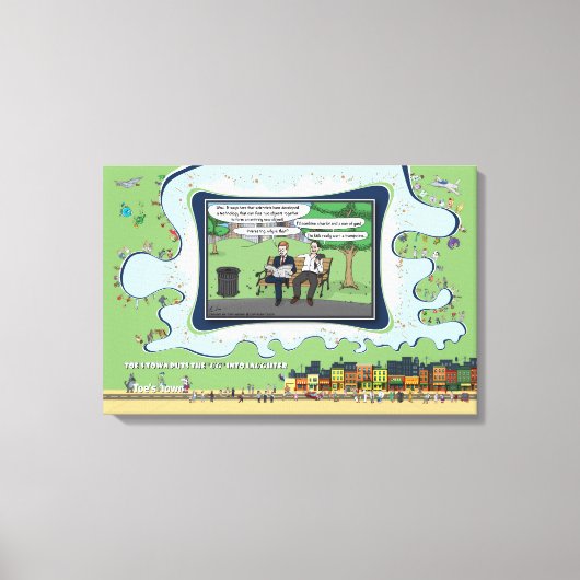 Trampoline | Vaderdag 24x16 Canvas Afdruk (Voorkant)