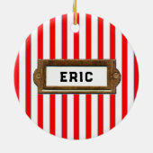 Trampoline vakantie aandenken keramisch ornament (Achterkant)