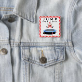 Trampoline vakantiegeschenk vierkante button 5,1 cm (In situ)