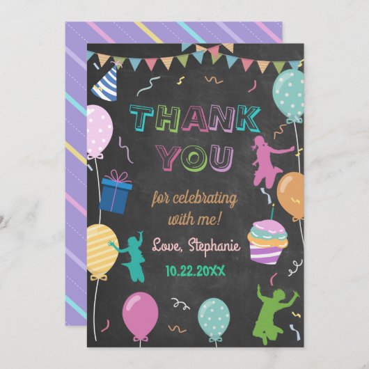 Trampoline van Kind van springplank Bedankkaart (Voorkant / Achterkant)