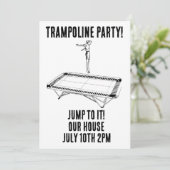 TRAMPOLINE VERJAARDAG FEEST aangepaste uitnodiging (Staand voorkant)