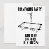 TRAMPOLINE VERJAARDAG FEEST aangepaste uitnodiging (Voorkant / Achterkant)
