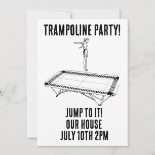TRAMPOLINE VERJAARDAG FEEST aangepaste uitnodiging