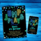 Trampoline Verjaardag Neon Glow Jump Speelfeest Kaart