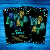 Trampoline Verjaardag Neon Glow Jump Speelfeest Kaart