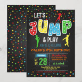 Trampoline Verjaardag Uitnodiging - Jongen (Voorkant / Achterkant)