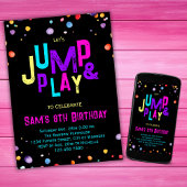 Trampoline Verjaardag Uitnodiging Jump Play Party