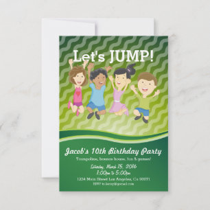 Trampoline verjaardagsfeestje uitnodiging