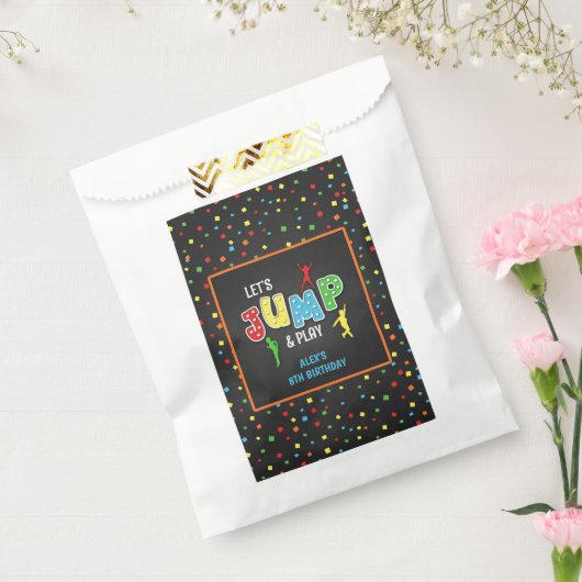 Trampoline verjaardagsgunst tas - jongen bedankzakje (Gezegeld)