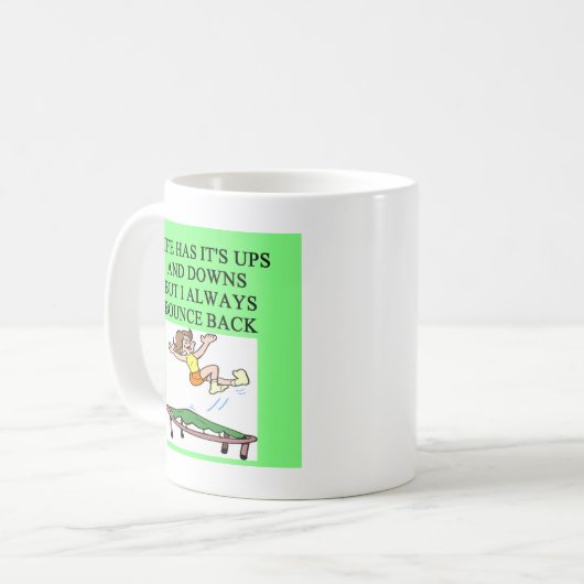 trampolinegrap in het leven koffiemok (Voorkant links)