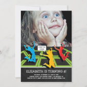 Trampolinepark Kinderen Verjaardagsfeestje Foto Kaart (Voorkant)