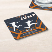 Trampolinepark Laten we Sinaasappel verjaardagsfee Kartonnen Onderzetters (Schuin)