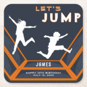 Trampolinepark Laten we Sinaasappel verjaardagsfee Kartonnen Onderzetters (Voorkant)