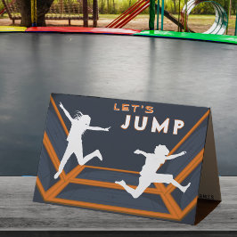 Trampolinepark Let's Jump Orange Verjaardagsfeestj Bedankkaart