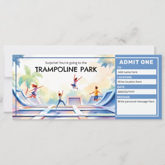 Trampolinepark - Springhuis Ticket Kaart (Voorkant)