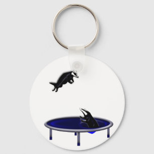 trampolining badgers sleutelhanger