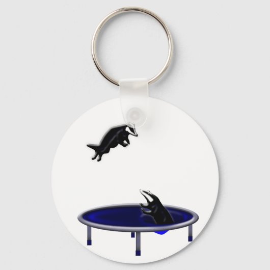 trampolining badgers sleutelhanger (Voorkant)