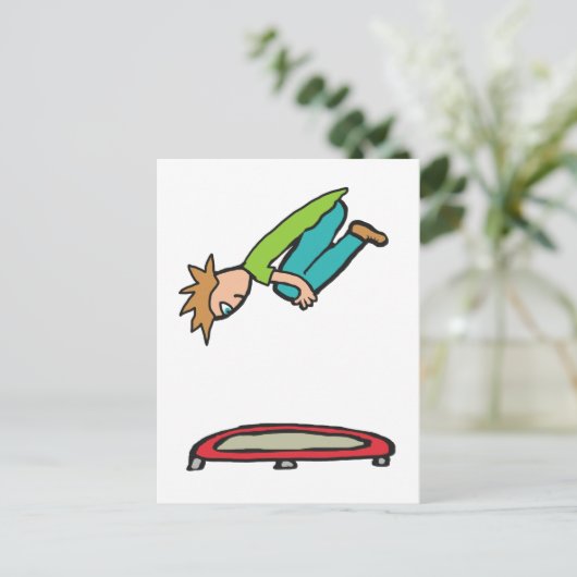 Trampolining Briefkaart (Staand voorkant)