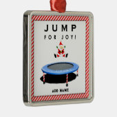 Trampolining Santa Christmas Metalen Ornament (Rechts)