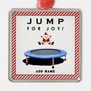 Trampolining Santa Christmas Metalen Ornament