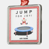 Trampolining Santa Christmas Metalen Ornament (Links)