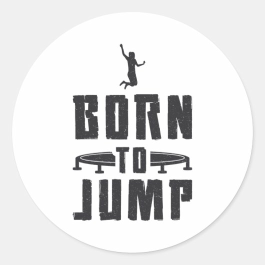Trampolining-trampoline geboren op springgymnast ronde sticker (Voorkant)