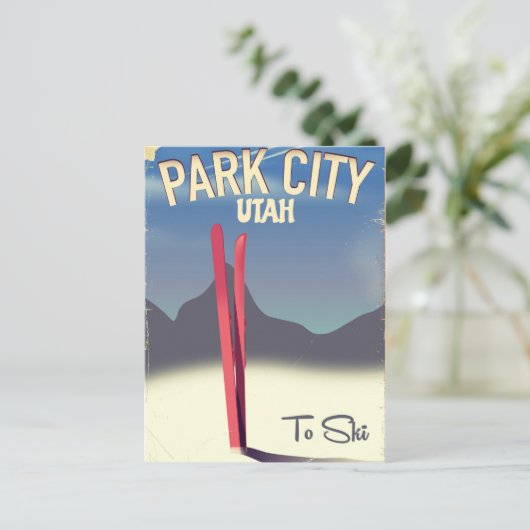 Tramposter van de skipposter van het park Utah Briefkaart (Staand voorkant)