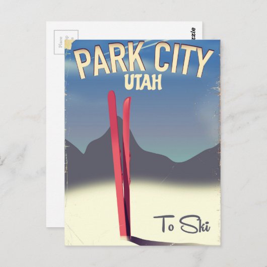 Tramposter van de skipposter van het park Utah Briefkaart (Voorkant / Achterkant)