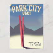 Tramposter van de skipposter van het park Utah Briefkaart (Voorkant)