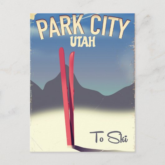 Tramposter van de skipposter van het park Utah Briefkaart (Voorkant)