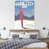 Tramposter van de skipposter van het park Utah Canvas Afdruk (Insitu (Slaapkamer))