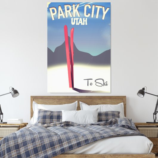 Tramposter van de skipposter van het park Utah Canvas Afdruk (Insitu (Slaapkamer))