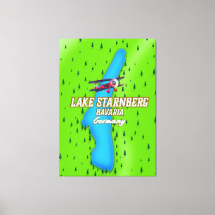 Tramposter van het meer van Starnberg Bavaria Duit Canvas Afdruk