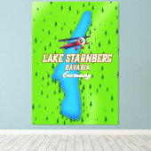 Tramposter van het meer van Starnberg Bavaria Duit Canvas Afdruk (Insitu (Houten vloer))