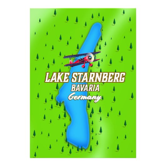 Tramposter van het meer van Starnberg Bavaria Duit Foto Afdruk (Voorkant)