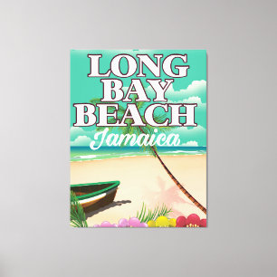 Tramposter voor de lange-baai-kust Jamaica Canvas Afdruk