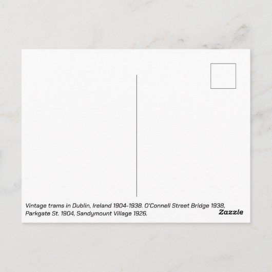 trams in Dublin stad, Ierland Briefkaart (Achterkant)