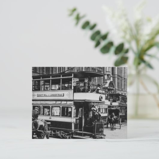 Trams in Manchester, c.1900 Briefkaart (Staand voorkant)