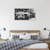 Trams in Manchester, c.1900 Canvas Afdruk (Insitu (Slaapkamer))