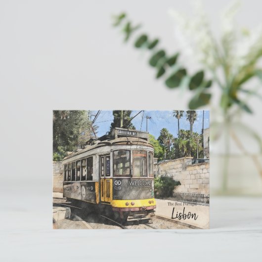 Trams van Lissabon Briefkaart (Staand voorkant)