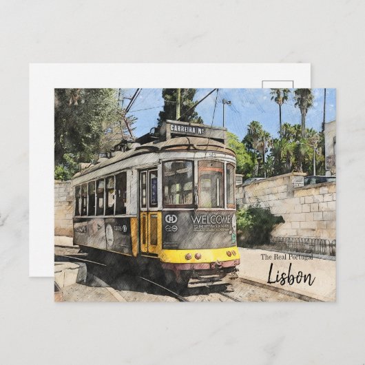 Trams van Lissabon Briefkaart (Voorkant / Achterkant)