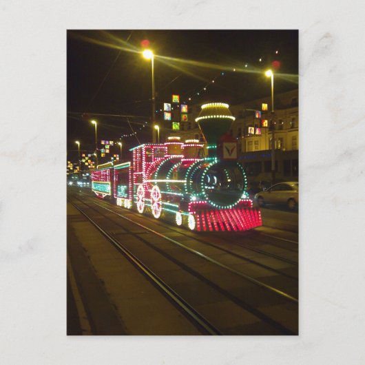 Tramtrein - Briefkaart voor verlichting Blackpool (Voorkant)