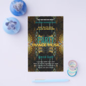 Trance Fractal Gold Feathers Party Flyers (Enkel)