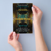 Trance Fractal Gold Feathers Party Flyers (Hand)
